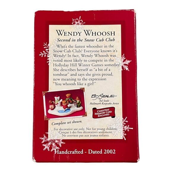 hallmark Wendy Whoosh Hollyday Hill Snow Cub Club Ornament 2 and Memory Card - Picture 10 of 16